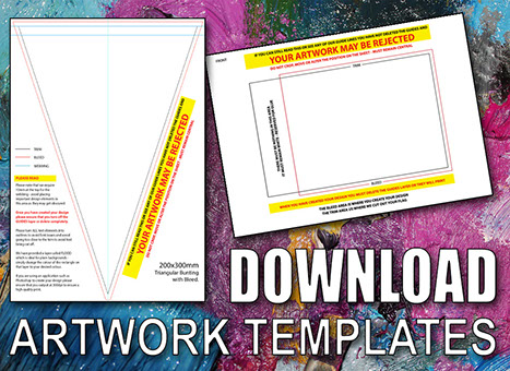 Download artwork templates to design your own bunting and hand waving flag artwork