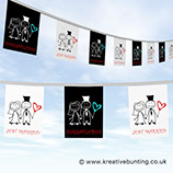 Wedding Day Bunting Black and White Sketch Design