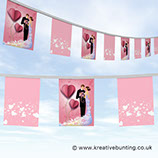 Wedding Day Bunting Heart and Couple Rectangle Design