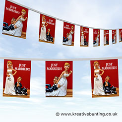 Light hearted funny wedding day bunting