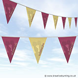 Burgundy and cream sillhouette wedding bunting